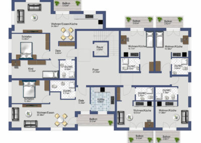 Residential property - Augsburg-Haunstetten - Senefelder Str. 1 and 1a - Floor plan