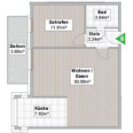 Wohnung 8 - Mehrfamilienhaus mit 11 Wohneinheiten in 82140 Olching - Roggensteinerstraße 21 - Grundriss Obergeschoss